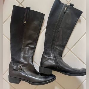 Geox Tall Boots Black Leather/Elastic size 9/39. Good condition 👍